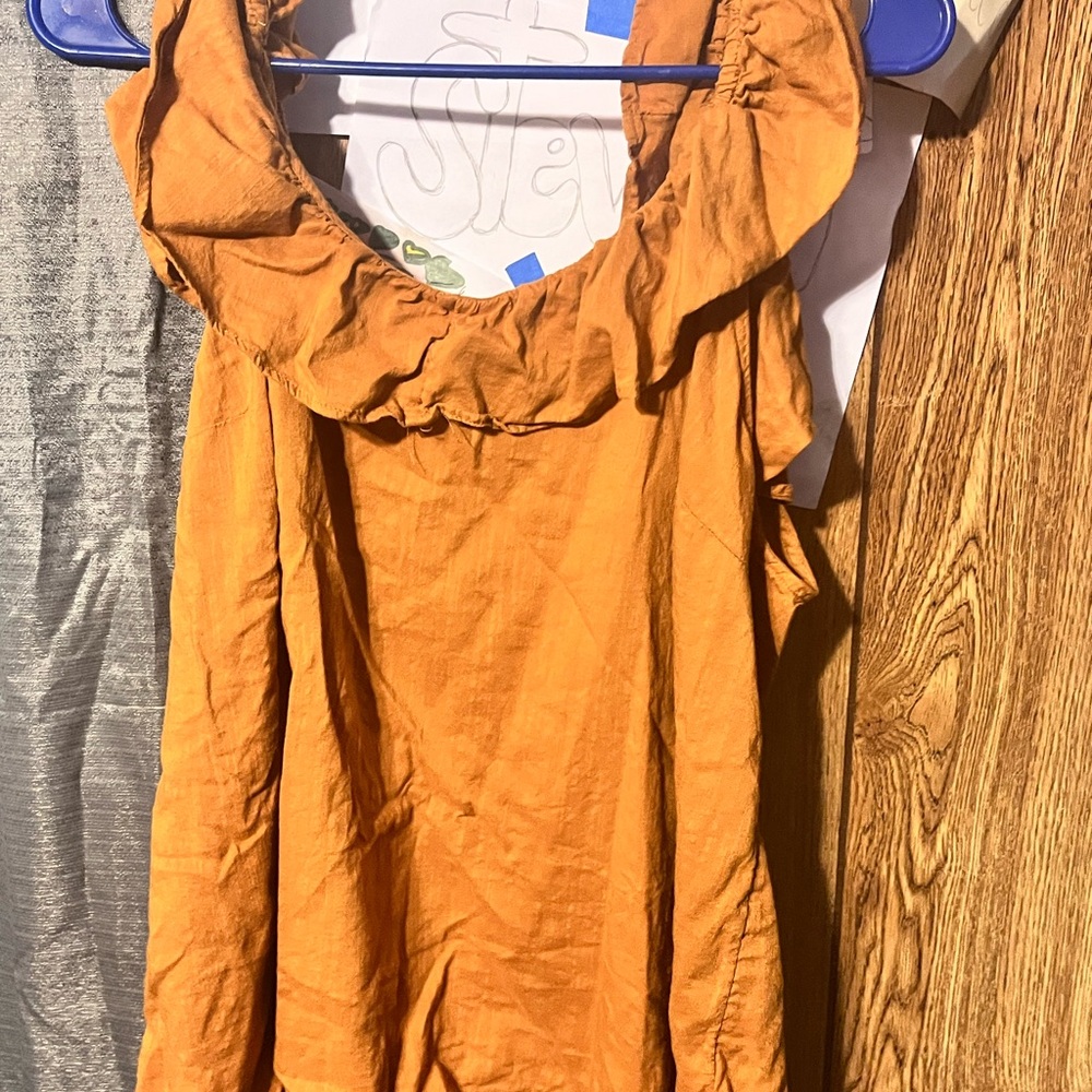 Old Navy Women's Ruffled Orange Blouse